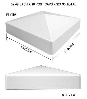 5 Inch PVC Post Cap