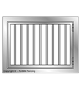 36 Inch Hinged Grill Window Insert - Galvanized