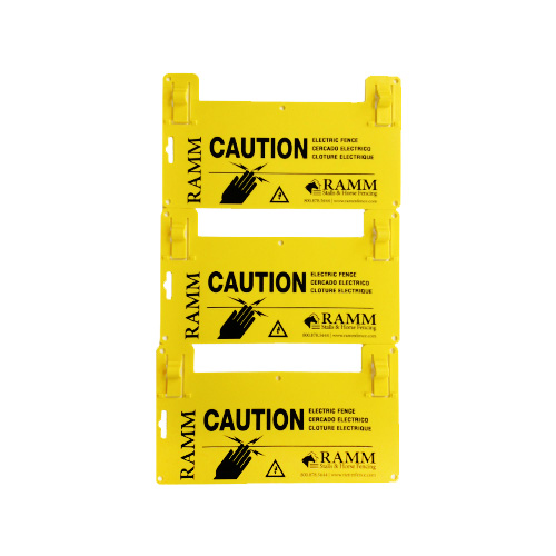 10 X ELECTRIC FENCE WARNING SIGNS Plastic Double Sided For Poly Rope Tape 
