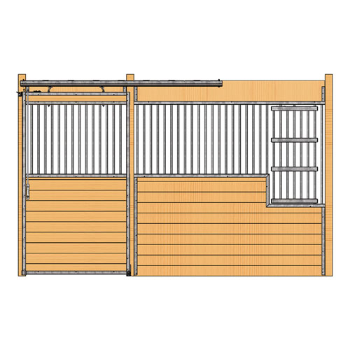 Oxford Welded Stall Front with Grill Top Door & Large Feed Door Kit