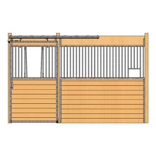 Oxford Welded Stall Front with V-Door & Feed Opening Kit