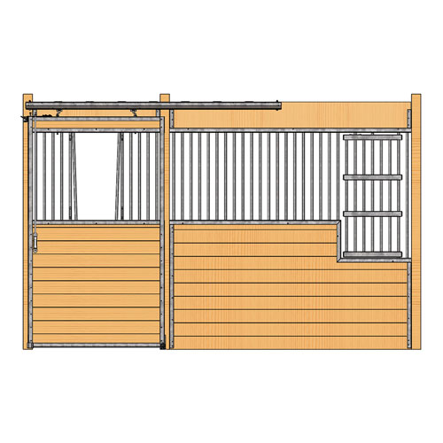 Oxford Welded Stall Front with V-Door & Large Feed Door Kit