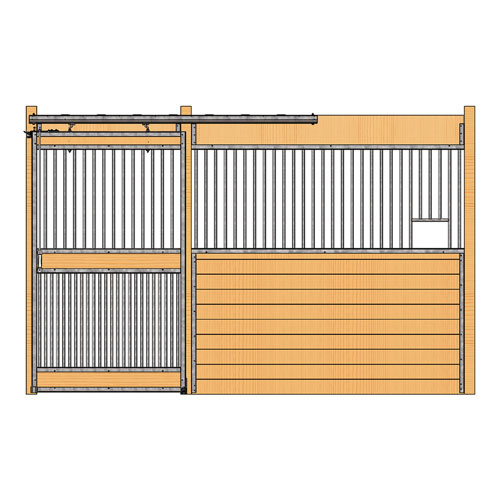 Oxford Welded Stall Front with Full Grill Door & Feed Opening Kit