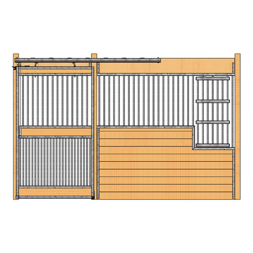 Oxford Welded Stall Front with Full Grill Door & Large Feed Door Kit