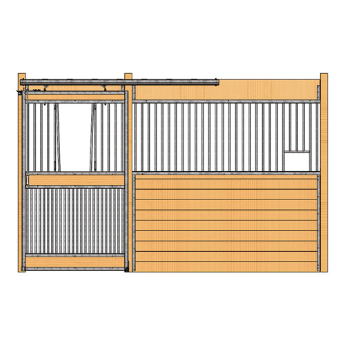 Oxford Welded Stall Front with Full Grill V-Door & Feed Opening Kit