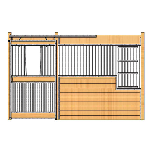 Oxford Stall Front with Full Grill V-Door & Large Feed Door Kit