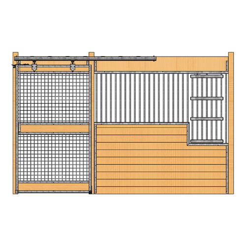 Oxford Welded Stall Front with Full Mesh Door & Large Feed Door Kit