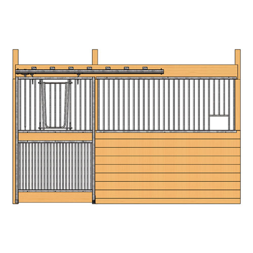 Cambridge Stall Front with Full Grill V-Door & Feed Opening Kit