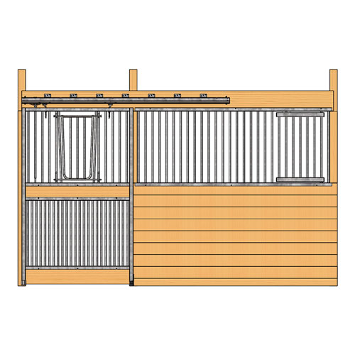 Cambridge Stall Front with Full Grill V-Door & Feed Door Kit