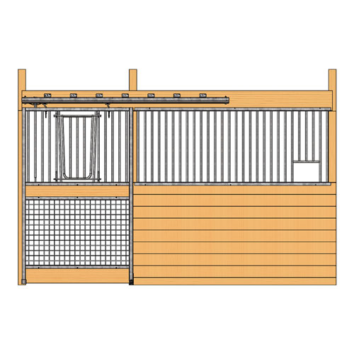 Cambridge Stall Front with Grill Top Mesh Bottom V-Door & Feed Opening Kit